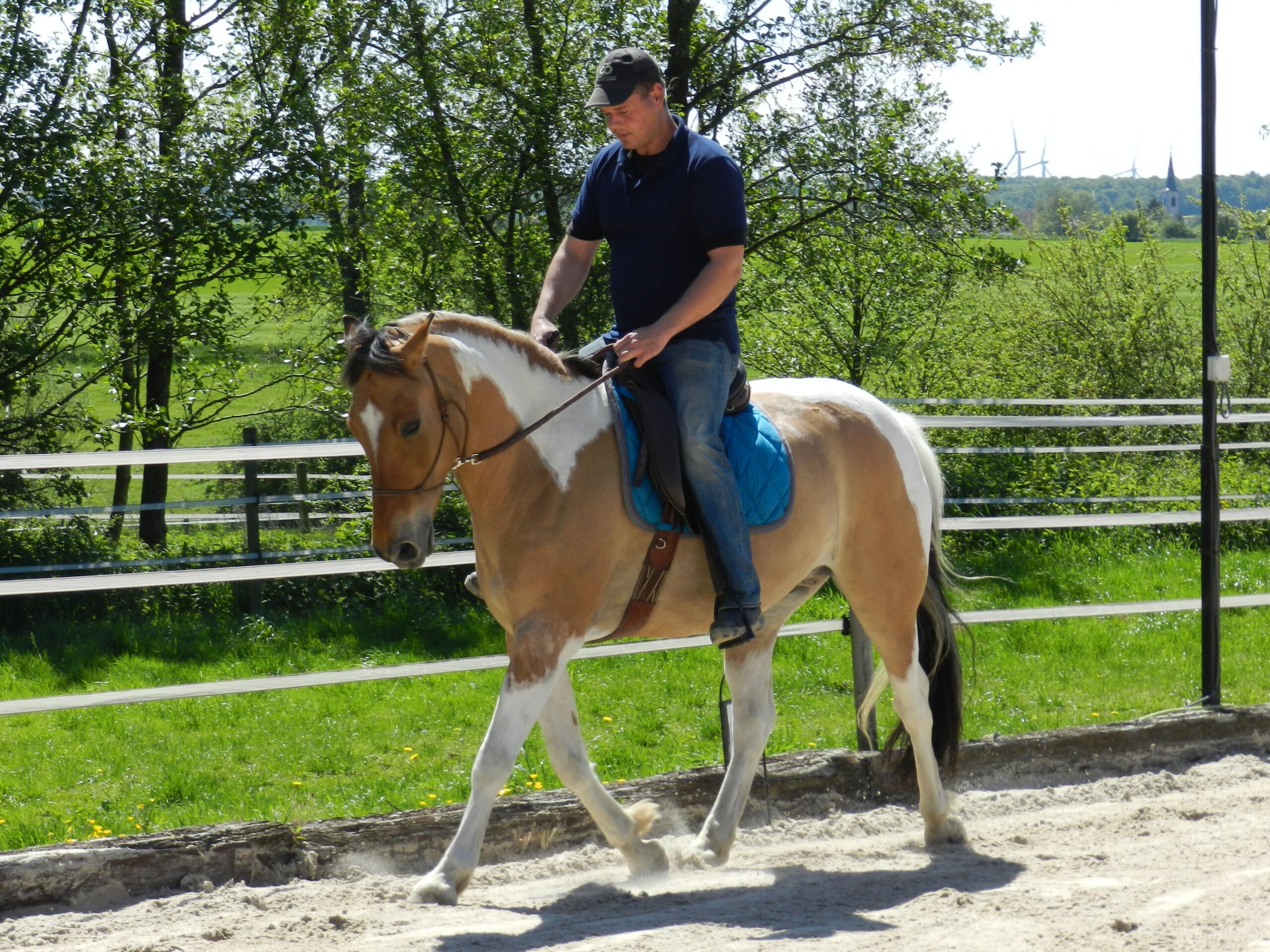 Alex en pleine séance d'équitation monté